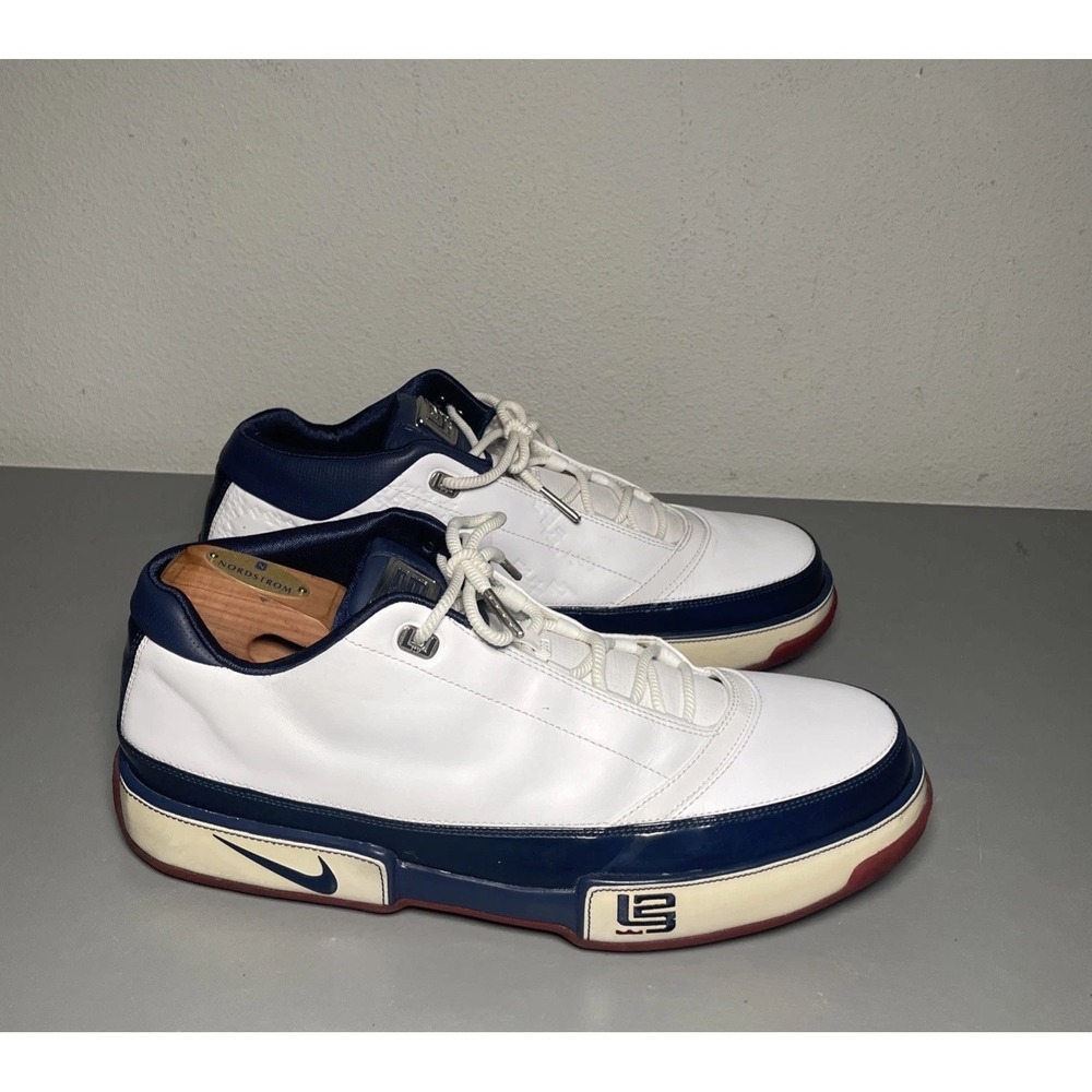 2006 Nike Zoom LeBron Low ST 'USA' Mens 15 White/Navy Blue